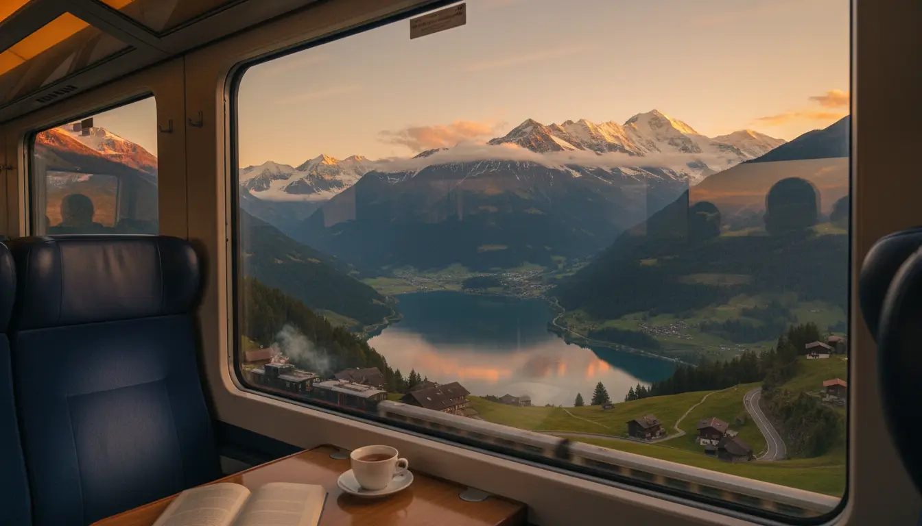 Een iconisch Europees landschap gezien vanuit een treinraam