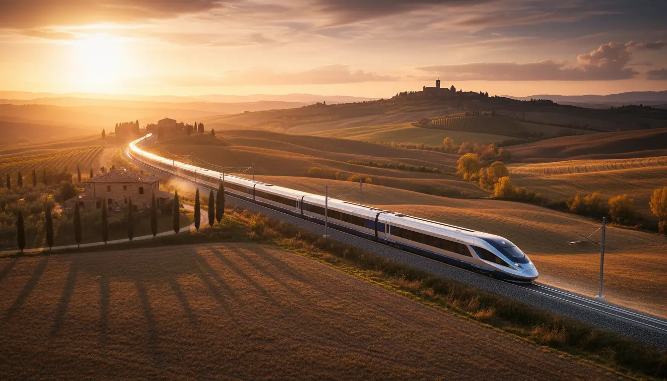 Een moderne hogesnelheidstrein