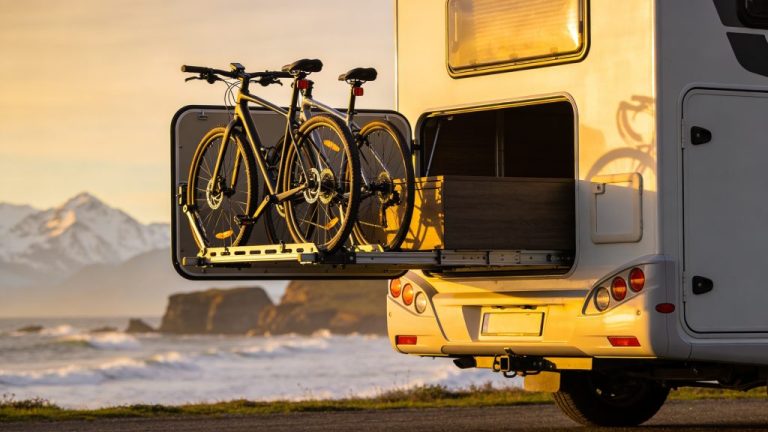 Camper garage voor fietsen meenemen op vakantie