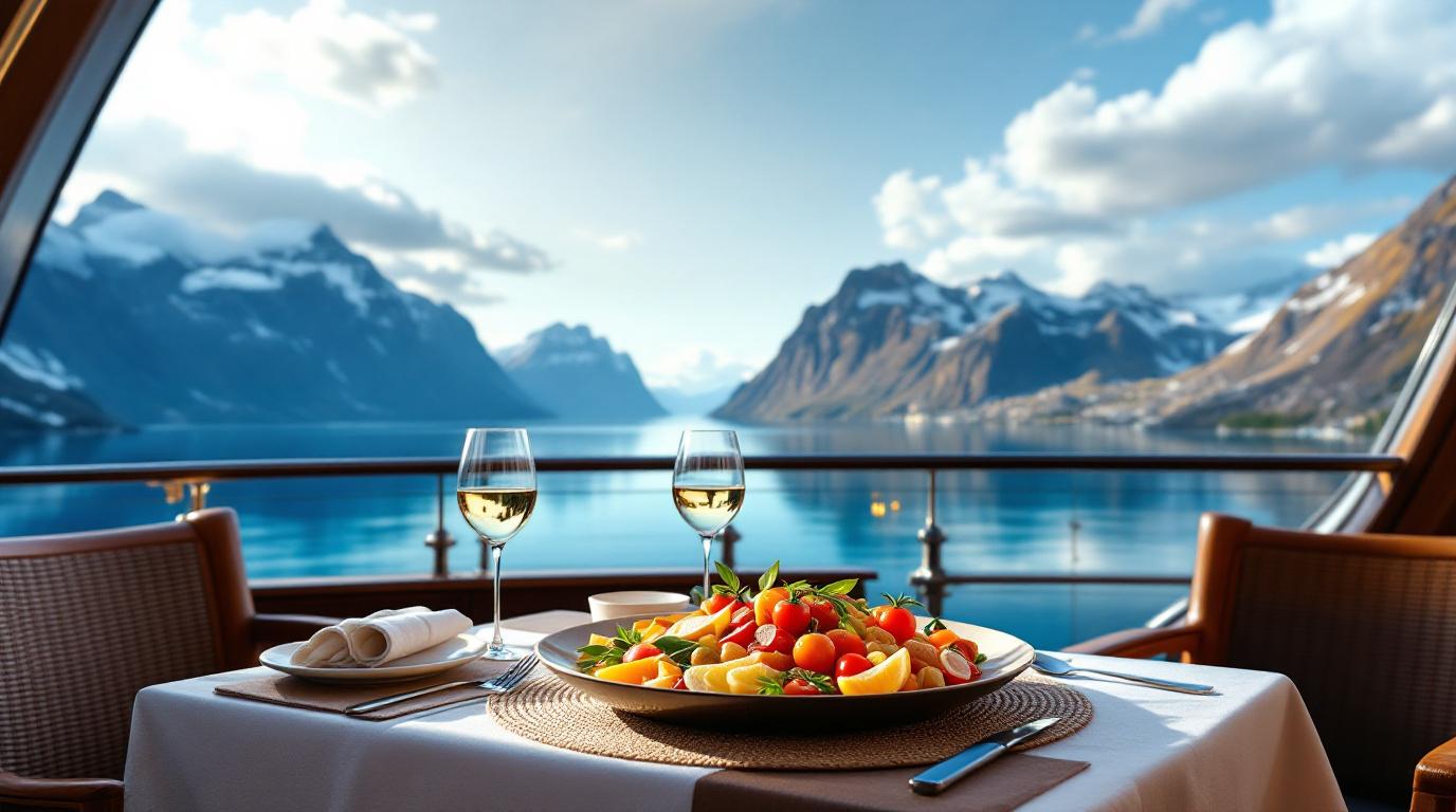 Een prachtig opgemaakt bord met verse mediterrane zeevruchten.