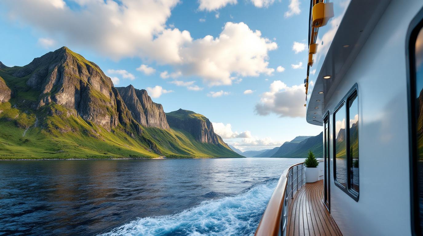 De boeg van een modern expeditiecruiseschip