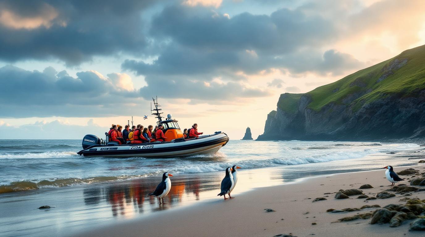 Een Zodiac-boot vol passagiers