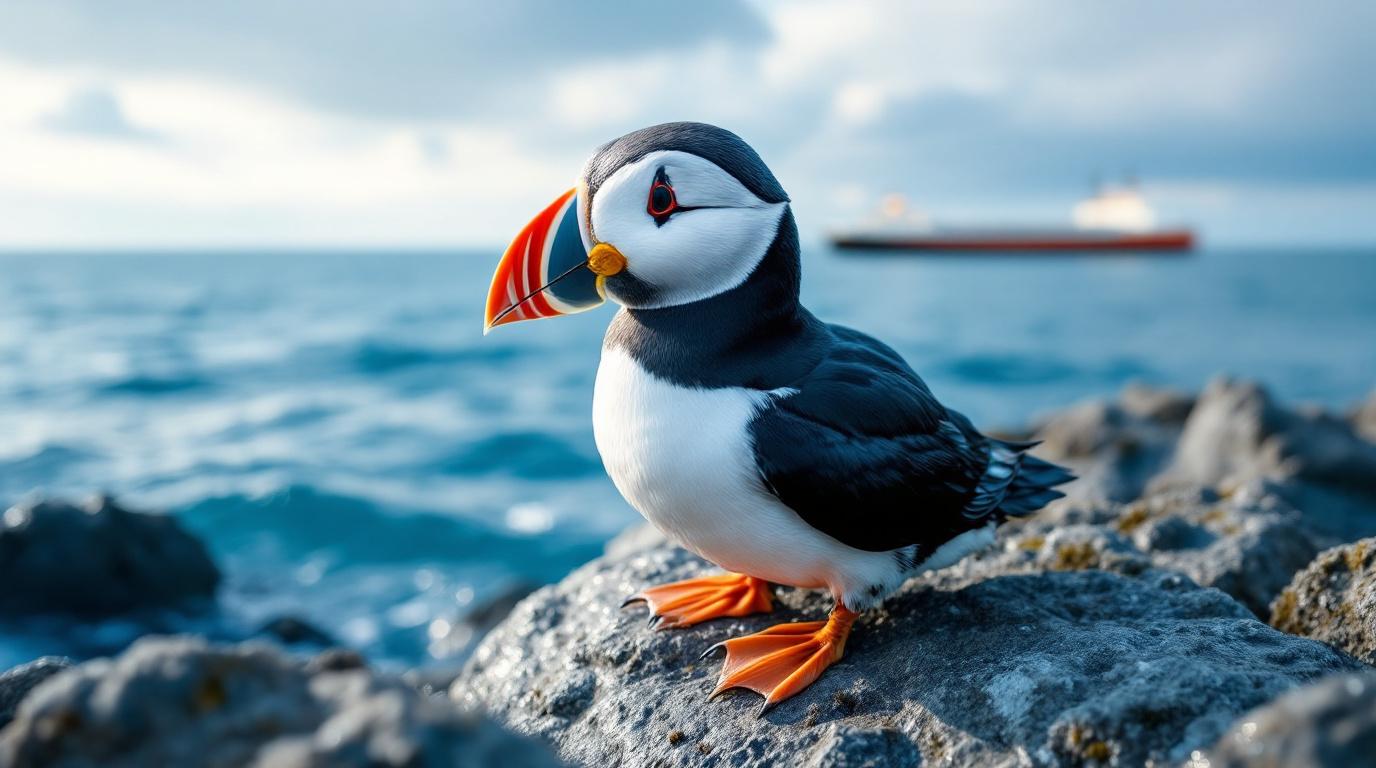 Een papegaaiduiker (puffin)