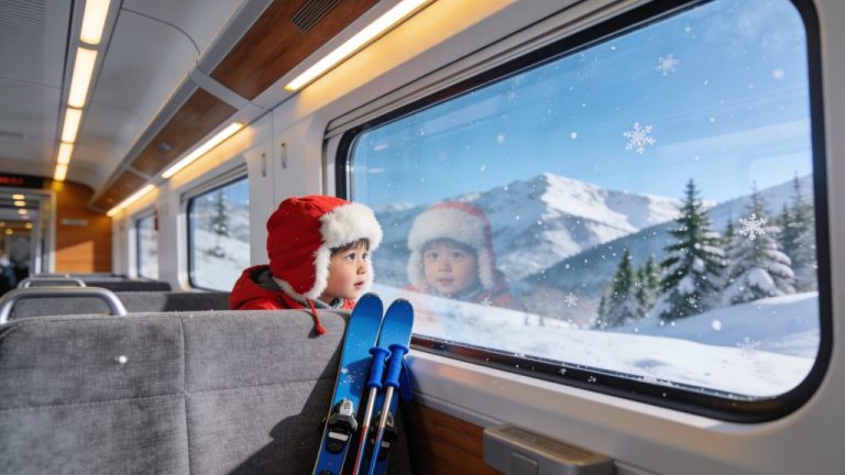 Met kinderen per trein naar de wintersport